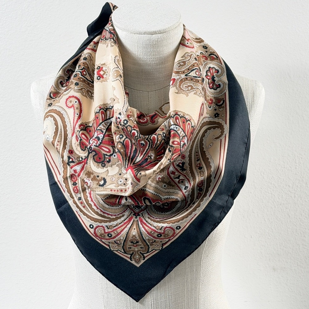Knirps Square Scarf Sz 31" Paisley Water Repellent Made in Italy Vtg